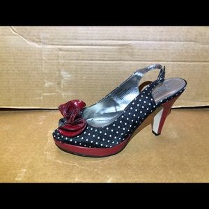 Madden girl black and white polka dot heels